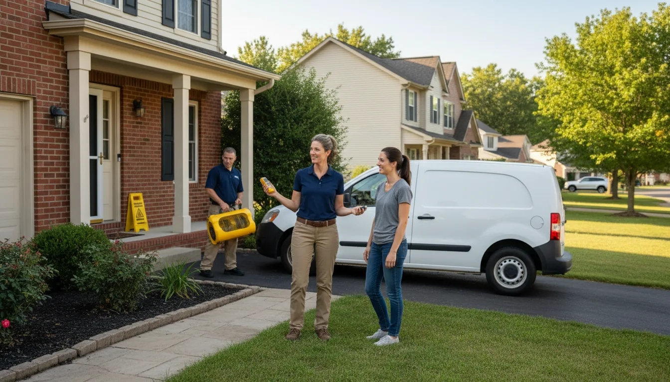 Residential water damage restoration in West Brooklyn, IL